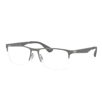 Óculos de Grau Fio de Nylon+Retangular Ray-Ban RX6335 2855 56 RGD.MTL Grafite