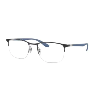 Óculos de Grau Fio de Nylon+Retangular Ray-Ban RX6513 3161 55 RGD.MTL Preto+Azul