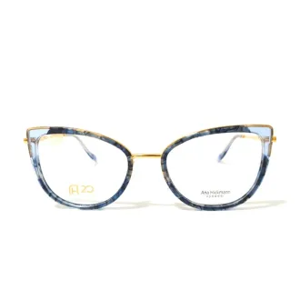Óculos de Grau Gatinho Ana Hickmann 20 Anos Ah60014-g23 Glam RMD.MTL Azul+Dourado - Feminino